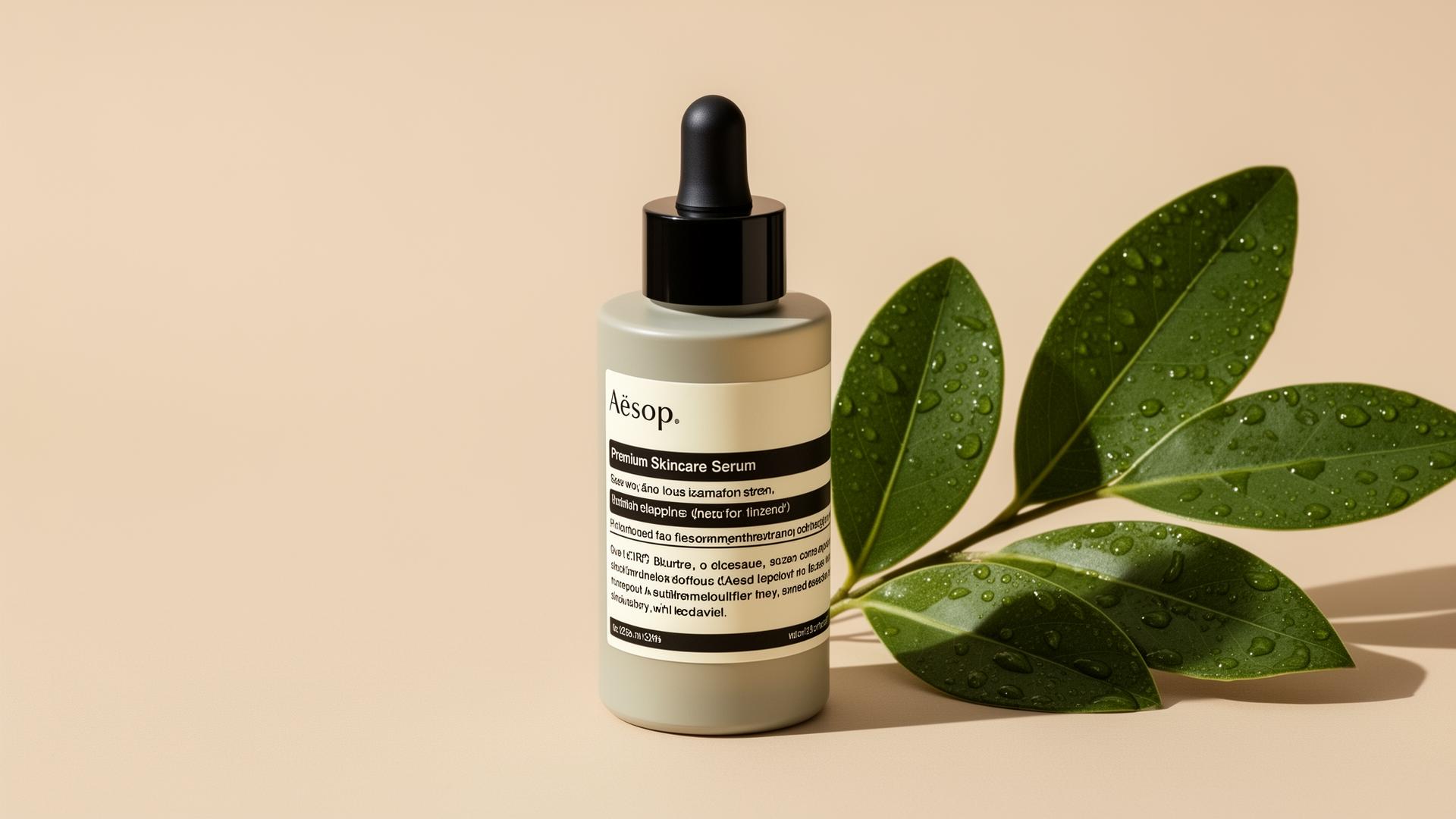 Maren skincare bottle on warm beige background